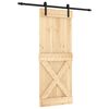 vidaXL Puerta Corredera Natural y negro 80 x 210 cm