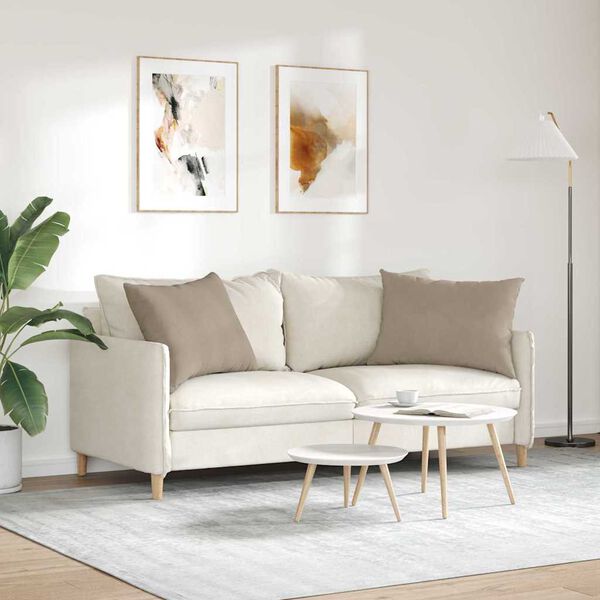 vidaXL Cojines de sofá 2 pcs Taupé 70 x 50 cm tela