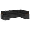 vidaXL Set de sof&aacute;s de jard&iacute;n 8 piezas y cojines rat&aacute;n sint&eacute;tico negro
