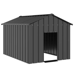 vidaXL Caseta para perros con techo acero galvanizado 113x153x101 cm