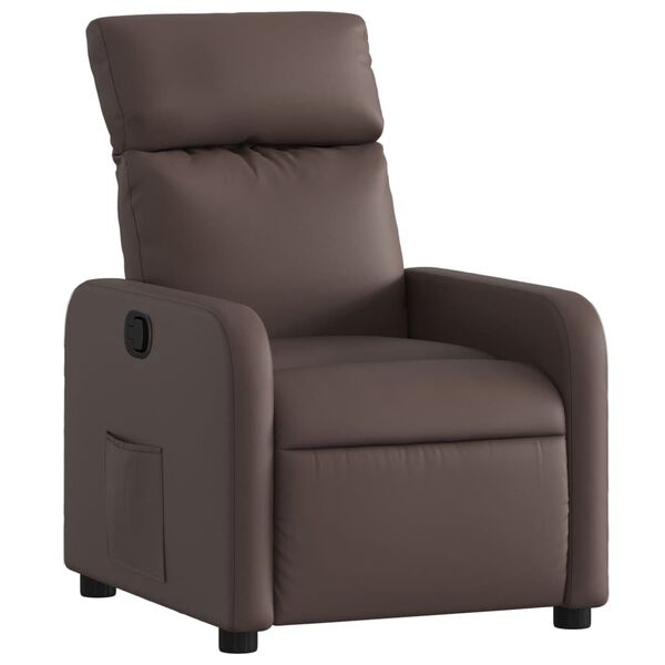 vidaXL Sill&oacute;n reclinable de cuero sint&eacute;tico marr&oacute;n
