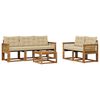 vidaXL Conjunto de sof&aacute;s de exterior con coj&iacute;n 6 pcs Natural y Beige