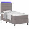 vidaXL Cama tipo Box Spring con colch&oacute;n con LED Taup&eacute; 90 x 190 cm tela