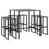 vidaXL Juego de mesa alta y taburetes de jard&iacute;n 7 piezas acero negro