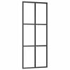 vidaXL Puerta corredera con juego herrajes negro 76x205 cm ESG vidrio