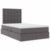 vidaXL Cama con almacenamiento Gris 120 x 200 cm Cuero sintético