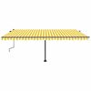 vidaXL Toldo retr&aacute;ctil manual con luz LED amarillo y blanco 500x300 cm