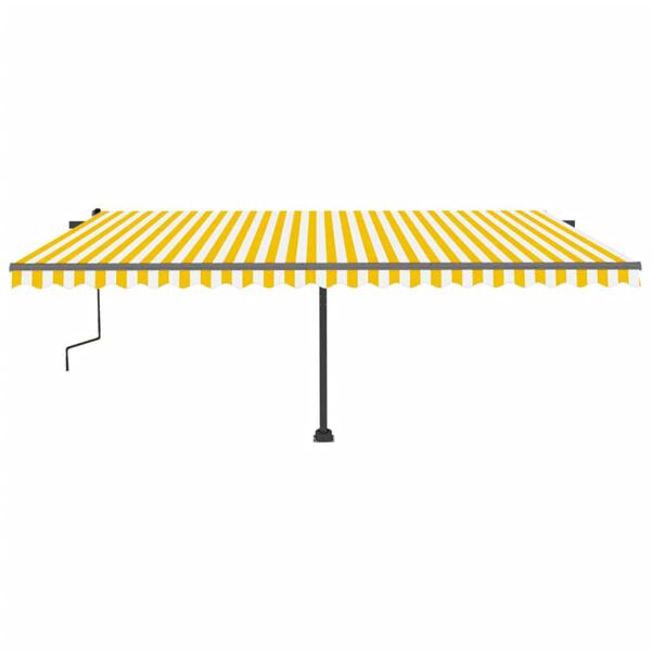vidaXL Toldo retr&aacute;ctil manual con luz LED amarillo y blanco 500x300 cm