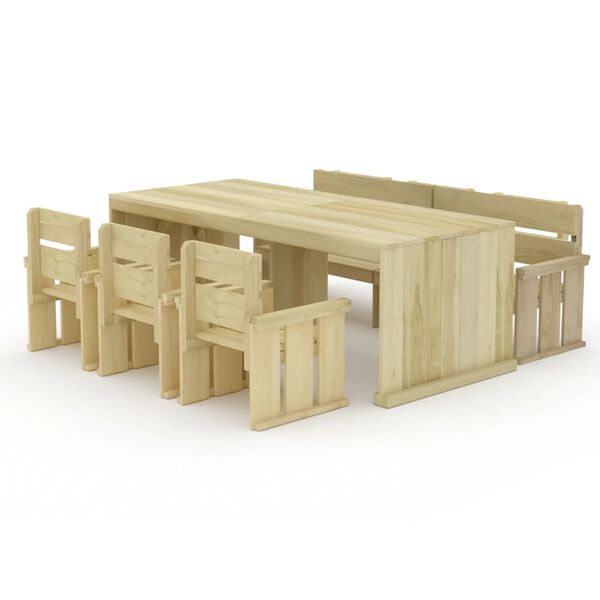 vidaXL Set de comedor de jard&iacute;n 5 piezas madera pino impregnada