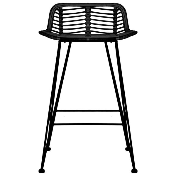 vidaXL Taburetes de cocina 2 unidades ratán negro