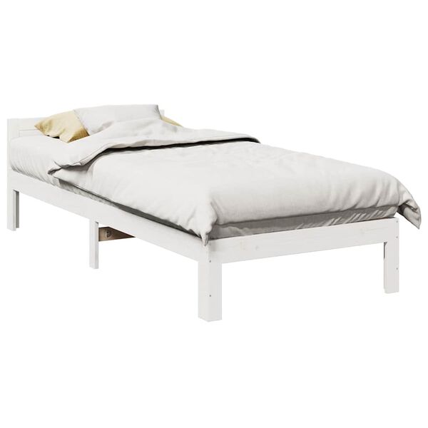 vidaXL Estructura de cama sin colch&oacute;n madera de pino blanca 90x200 cm