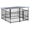 vidaXL Perrera de exterior con tejado acero 3,75 m&sup2;
