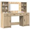 vidaXL Conjunto de mesa de vestidor con LED 3 pcs Roble Sonoma