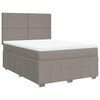 vidaXL Cama box spring con colch&oacute;n tela gris taupe 160x200 cm