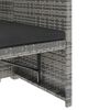 vidaXL Set de muebles de jard&iacute;n 5 pzas y cojines rat&aacute;n sint&eacute;tico gris