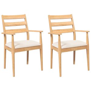 vidaXL Sillas de comedor con cojines, 2 unidades, madera maciza, caucho