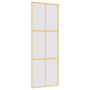 vidaXL Puerta corredera dorada vidrio ESG esmerilado aluminio 76x205cm