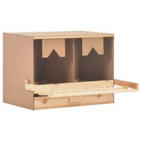vidaXL Ponedero para gallinas 2 compartimentos madera pino 63x40x45 cm