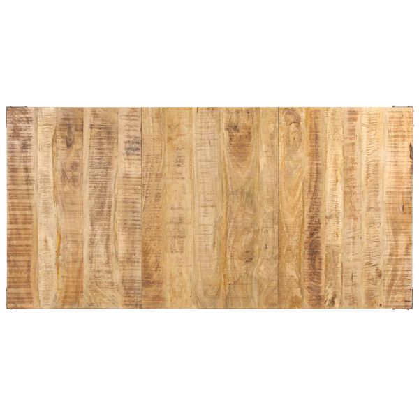 vidaXL Mesa de comedor de madera maciza de mango rugosa 180x90x76 cm