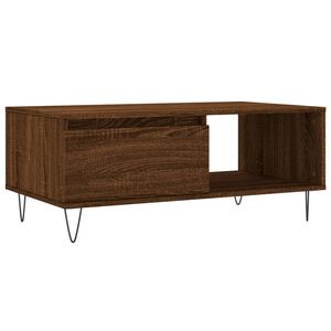 vidaXL Mesa de centro madera contrachapada marr&oacute;n roble 90x50x36,5 cm