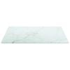 vidaXL Tablero mesa dise&ntilde;o m&aacute;rmol vidrio templado blanco 30x30 cm 6 mm