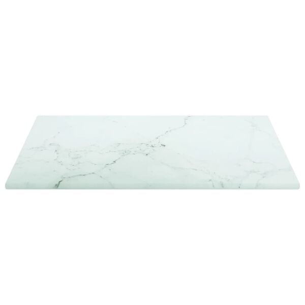 vidaXL Tablero mesa dise&ntilde;o m&aacute;rmol vidrio templado blanco 30x30 cm 6 mm