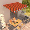 vidaXL Toldo manual retr&aacute;ctil naranja y marr&oacute;n 450x300 cm