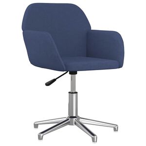 vidaXL Silla de oficina giratoria de tela azul