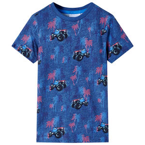 vidaXL Camiseta infantil azul oscuro m&eacute;lange 104