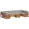 vidaXL Conjunto de sof&aacute;s de exterior 11 uds. Gris Natural y Claro