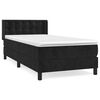 vidaXL Cama box spring con colch&oacute;n terciopelo negro 80x200 cm