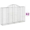 vidaXL Cestas de gaviones 2 uds forma de arco hierro 200x30x120/140cm