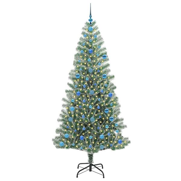 vidaXL &Aacute;rbol de Navidad Artificial Nevado con Luz LED Verde y 210 cm