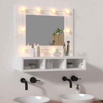 vidaXL Mueble con espejo y luces LED blanco 60x31,5x62 cm