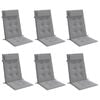 vidaXL Cojines de silla con respaldo alto 6 uds tela Oxford gris