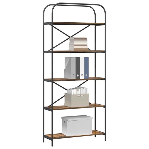 vidaXL Estante de libros Roble ahumado 80 x 30 x 183 cm