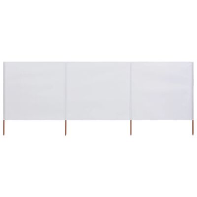 vidaXL Paravientos de playa de 3 paneles tela blanco arena 400x160 cm