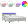 vidaXL Cama Box Spring LED Gris Claro 200 x 200 cm Terciopelo