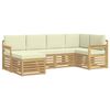 vidaXL Conjunto de sof&aacute;s de exterior 6 pcs Blanco y Crema Poli&eacute;ster