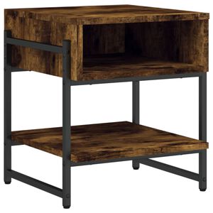 vidaXL Mesa de centro madera de ingenier&iacute;a roble ahumado 40x40x45 cm
