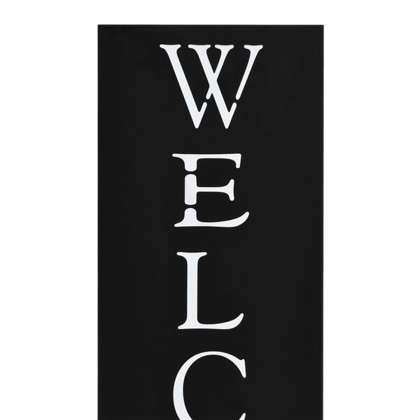 vidaXL Paragúero diseno Welcome acero negro