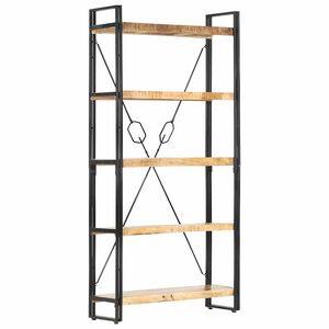 vidaXL Estanter&iacute;a de 5 niveles madera maciza mango 90x30x180 cm