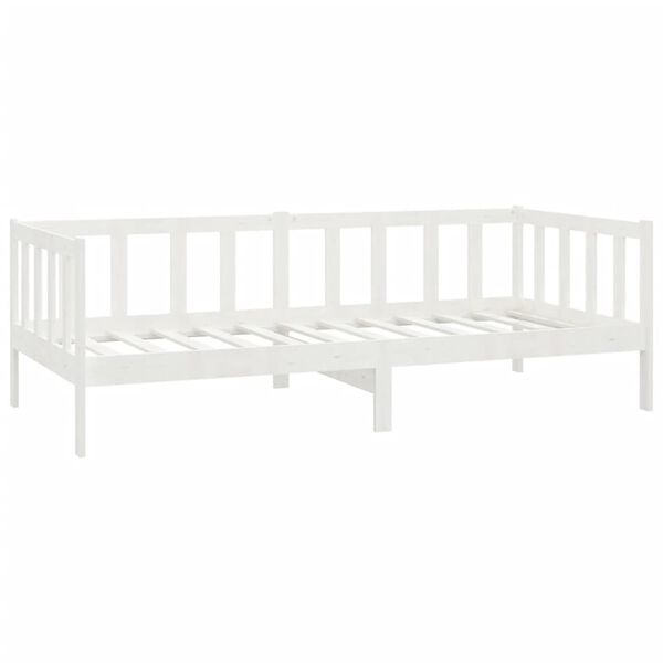 vidaXL Sof&aacute; cama con cajones madera de pino maciza blanco 90x200 cm