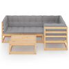 vidaXL Juego de muebles de jard&iacute;n 5 pzas y cojines madera pino maciza