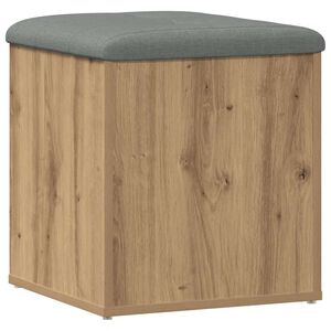 vidaXL Banco almacenaje madera ingenier&iacute;a roble artesanal 42x42x45 cm