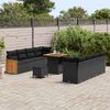 vidaXL Conjunto de sof&aacute;s de jard&iacute;n con coj&iacute;n 11 pcs Negro