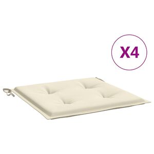 vidaXL Coj&iacute;n silla jard&iacute;n respaldo bajo 4 uds tela Oxford crema