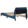 vidaXL Estructura de cama con cabecero Dover tela azul 90x190 cm