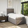 vidaXL Cama box spring con colch&oacute;n tela gris taupe 90x190 cm