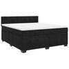 vidaXL Cama box spring con colch&oacute;n terciopelo negro 180x200 cm